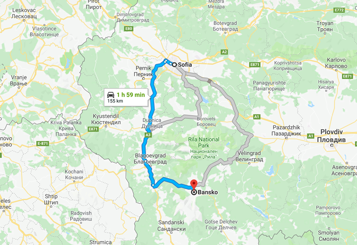 transfer from sofia airport to bansko