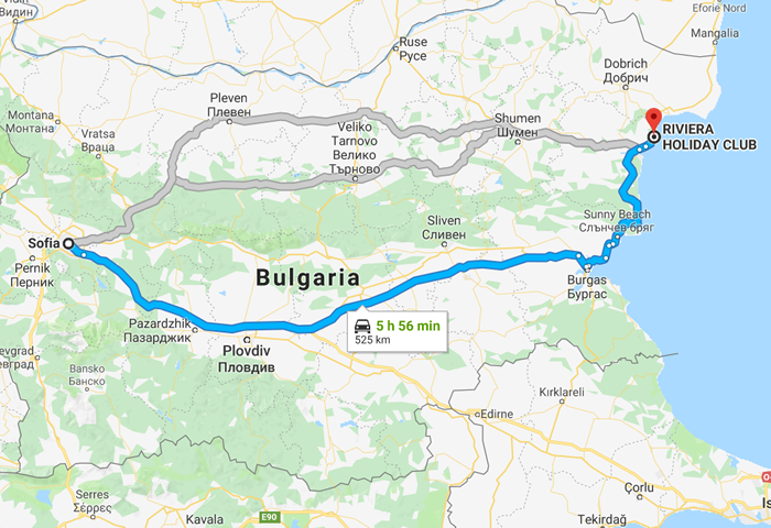 transfer from sofia to riviera