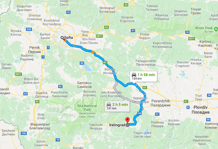 transfer from sofia to velingrad